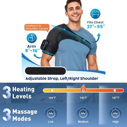 Chauffage électrique Shouder masseur orthèse 3 chaleur et Vibration thermique Cervical Muscel Relax bureau chauffe-épaule ceinture de Massage