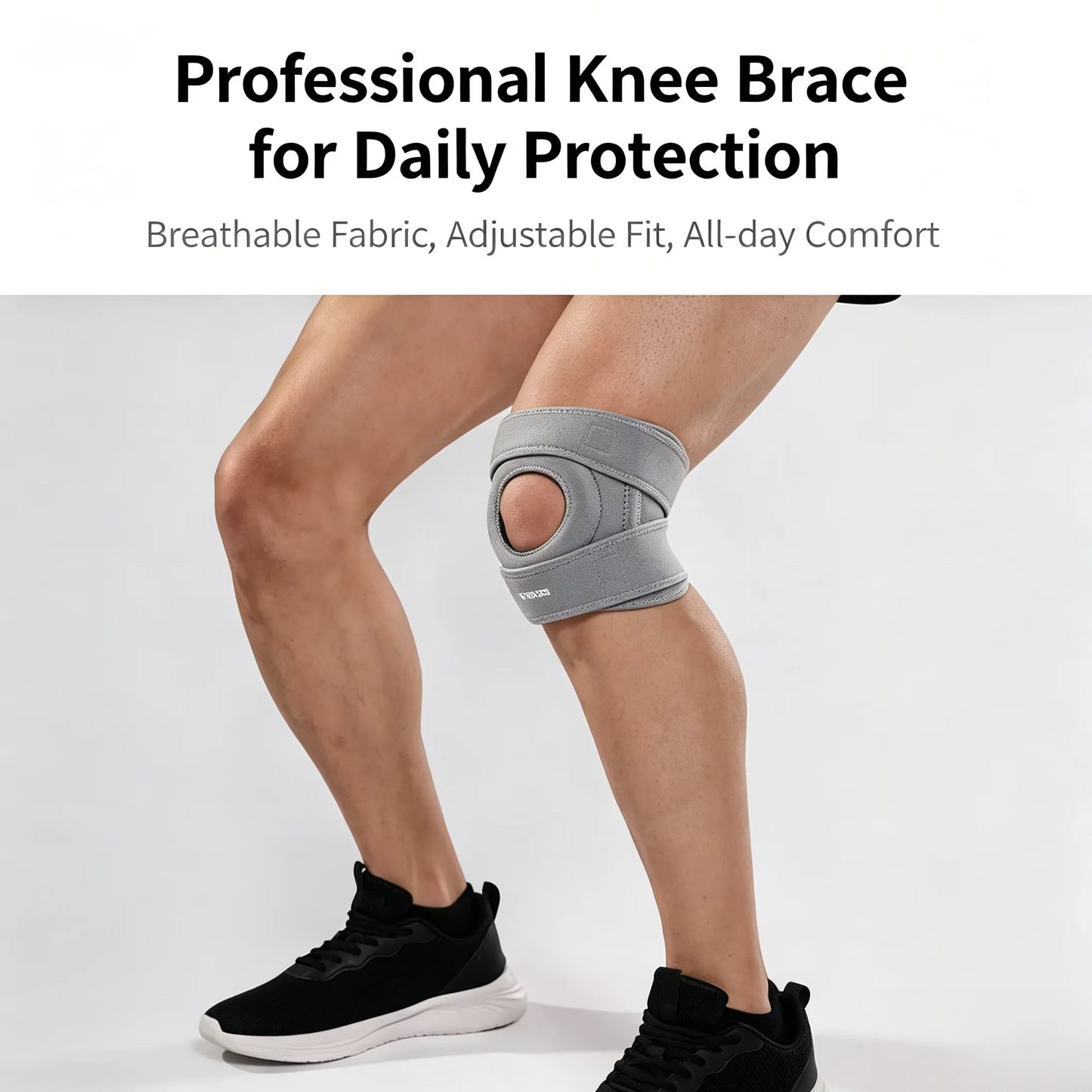 Genouillères Stabilisatrices de Fitness – Support de Compression Ajustable pour Soulagement des Douleurs Articulaires, Arthrite et Récupération du Ménisque